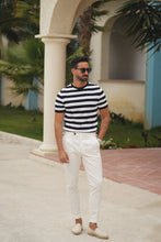Carregar imagem no visualizador da galeria, WHITE&BLUE RAYAS DONATO T-SHIRT - Men Clothing | Leaders in Design & Quality | Donato