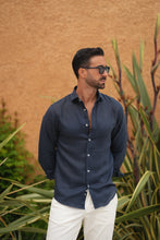 Carregar imagem no visualizador da galeria, Linen Shirt Navy Fresh - Men Clothing | Leaders in Design & Quality | Donato