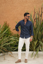 Carregar imagem no visualizador da galeria, Linen Shirt Navy Fresh - Men Clothing | Leaders in Design & Quality | Donato