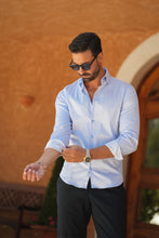 Carregar imagem no visualizador da galeria, Blue Ice Elastic Shirt Slim Fit - Men Clothing | Leaders in Design & Quality | Donato