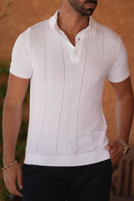 Carregar imagem no visualizador da galeria, Knitted Structure Polo White - Men Clothing | Leaders in Design & Quality | Donato