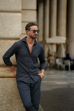 Carregar imagem no visualizador da galeria, CAMISA ELÁSTICA COM TEXTURA AZUL - Men Clothing | Leaders in Design & Quality | Donato