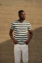 Carregar imagem no visualizador da galeria, T-SHIRT RAYAS BRANCA&KAKI