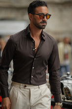 Carregar imagem no visualizador da galeria, CAMISA ELÁSTICA CASTANHA SLIM FIT - Men Clothing | Leaders in Design & Quality | Donato