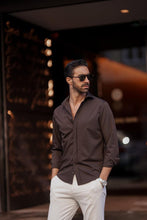 Carregar imagem no visualizador da galeria, Brown Long Sleeve Shirt - Men Clothing | Leaders in Design & Quality | Donato