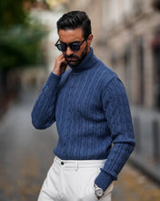 Carregar imagem no visualizador da galeria, Indigo Turtle Neck - Men Clothing | Leaders in Design & Quality | Donato