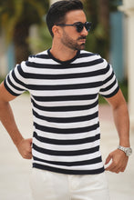 Carregar imagem no visualizador da galeria, WHITE&amp;BLUE RAYAS DONATO T-SHIRT - Men Clothing | Leaders in Design &amp; Quality | Donato
