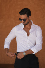 Carregar imagem no visualizador da galeria, White Elastic Shirt Slim Fit - Men Clothing | Leaders in Design &amp; Quality | Donato
