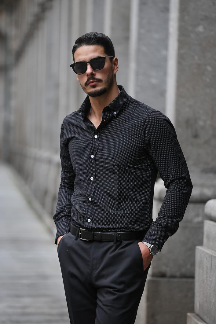Black Long Sleeve Ball Shirt - Men Clothing | Leaders in Design & Quality | Donato