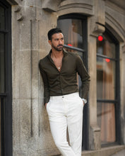 Carregar imagem no visualizador da galeria, KAKI ELASTIC SHIRT SLIM-FIT - Men Clothing | Leaders in Design &amp; Quality | Donato

