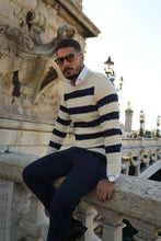 Carregar imagem no visualizador da galeria, Pearl and Navy Sweater - Men Clothing | Leaders in Design &amp; Quality | Donato
