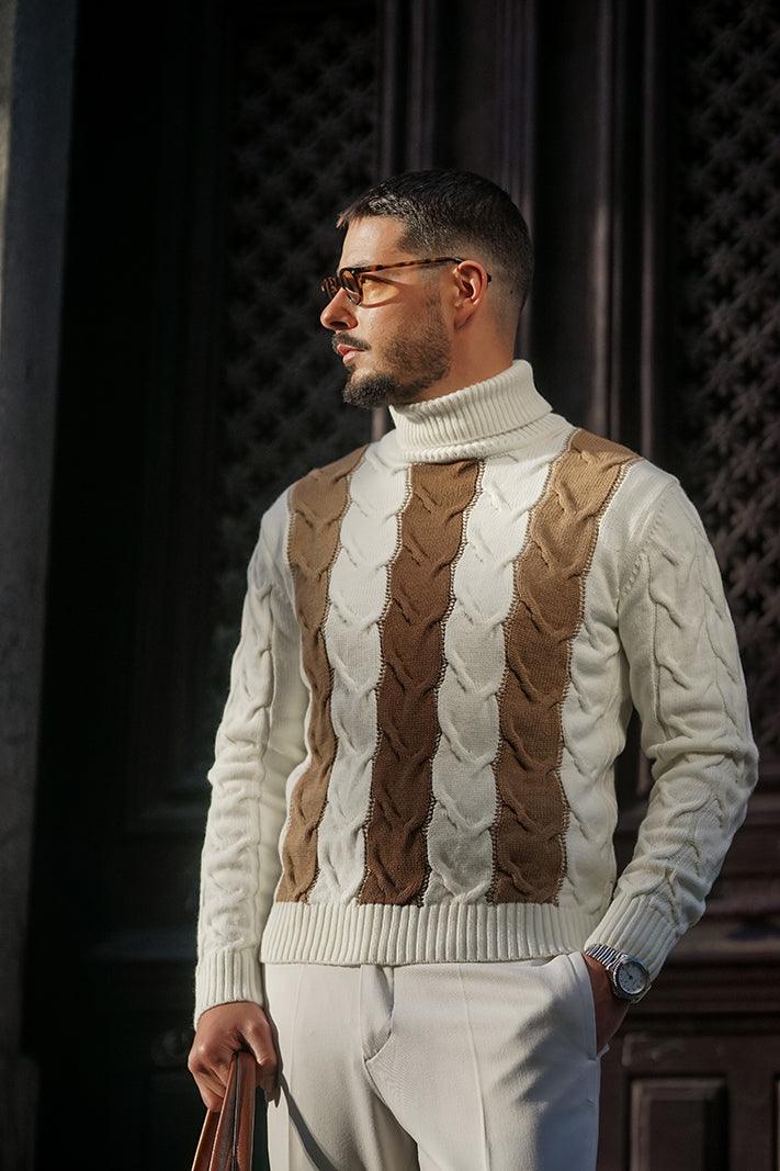Pearl Tricolor Turtle Neck - Men Clothing | Leaders in Design & Quality | Donato