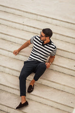 Carregar imagem no visualizador da galeria, Knitted Polo Navy Striped - Men Clothing | Leaders in Design &amp; Quality | Donato
