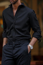 Carregar imagem no visualizador da galeria, Black Long Sleeve Shirt - Men Clothing | Leaders in Design &amp; Quality | Donato
