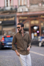 Carregar imagem no visualizador da galeria, Linen Shirt Green Troop - Men Clothing | Leaders in Design &amp; Quality | Donato
