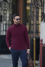 Carregar imagem no visualizador da galeria, TURTLENECK JUMPER BORDEAUX STRUCTURE - Men Clothing | Leaders in Design &amp; Quality | Donato
