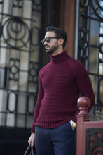 Carregar imagem no visualizador da galeria, TURTLENECK JUMPER BORDEAUX STRUCTURE - Men Clothing | Leaders in Design &amp; Quality | Donato
