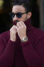 Carregar imagem no visualizador da galeria, TURTLENECK JUMPER BORDEAUX STRUCTURE - Men Clothing | Leaders in Design &amp; Quality | Donato
