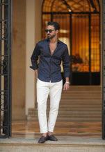 Carregar imagem no visualizador da galeria, Blue Elastic Shirt Slim Fit - Men Clothing | Leaders in Design &amp; Quality | Donato
