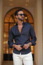 Carregar imagem no visualizador da galeria, Blue Elastic Shirt Slim Fit - Men Clothing | Leaders in Design &amp; Quality | Donato
