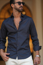 Carregar imagem no visualizador da galeria, Blue Elastic Shirt Slim Fit - Men Clothing | Leaders in Design &amp; Quality | Donato
