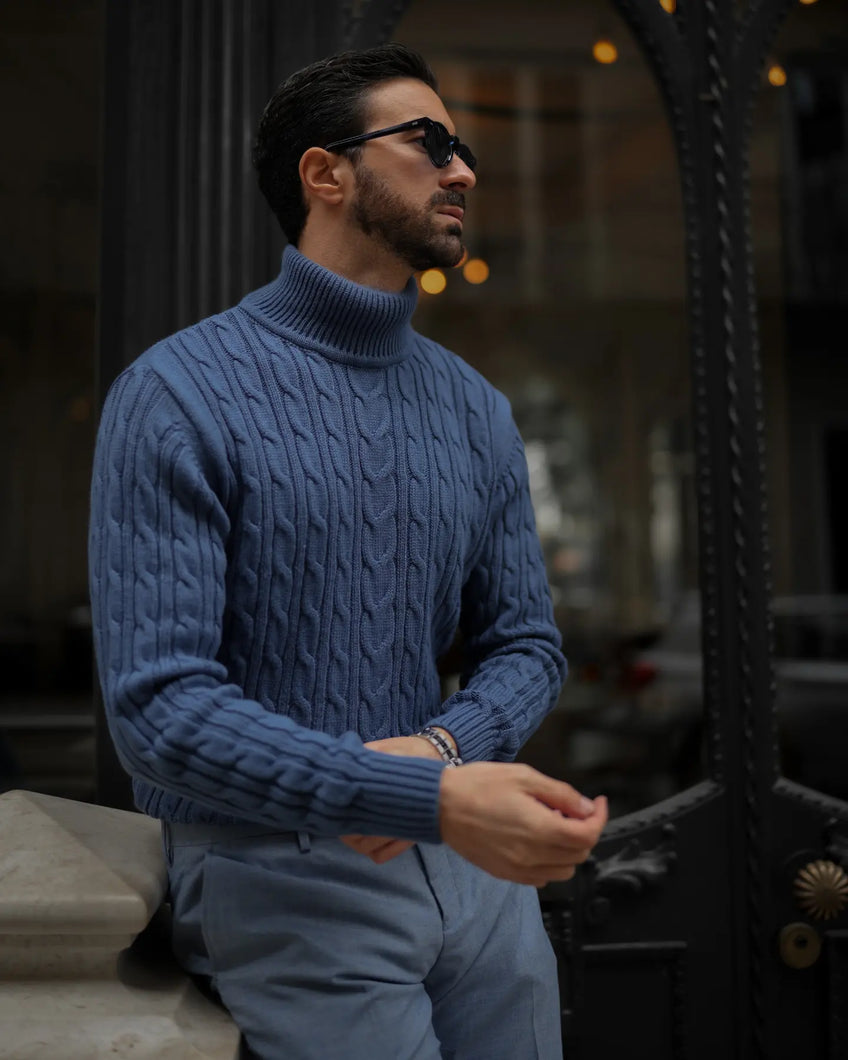 Indigo Turtle Neck - Men Clothing | Leaders in Design & Quality | Donato