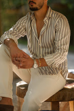 Carregar imagem no visualizador da galeria, CAMISA PÉROLA COM RISCA - Men Clothing | Leaders in Design &amp; Quality | Donato
