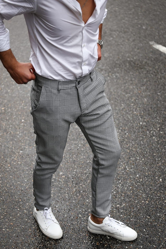 Black Light Squares Trousers - Men Clothing | Leaders in Design & Quality | Donato
