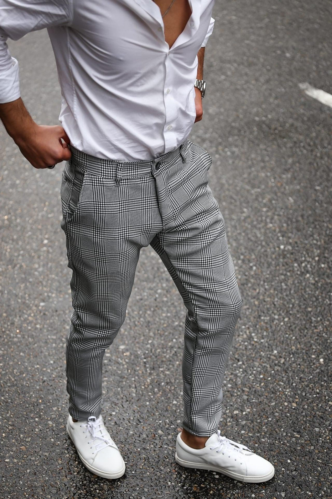 Black Light Squares Trousers - Men Clothing | Leaders in Design & Quality | Donato