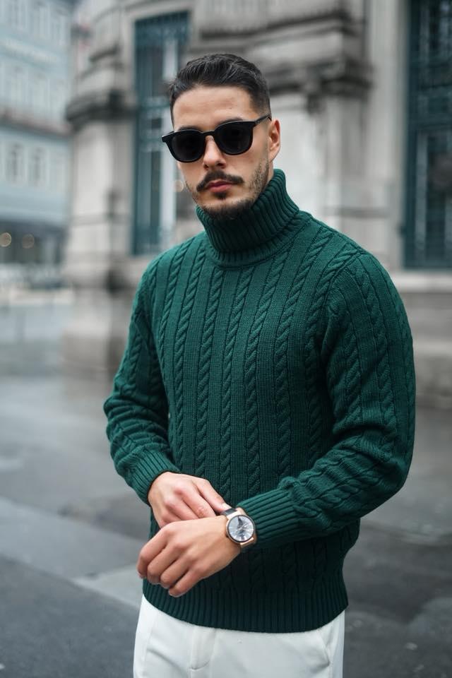 Green Pearl Turtle Neck - Men Clothing | Leaders in Design & Quality | Donato